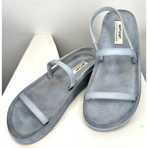 Matt & Nat Womens Maher Sandals Vegan Suede Leather Shoes Strappy Blue Size 6
